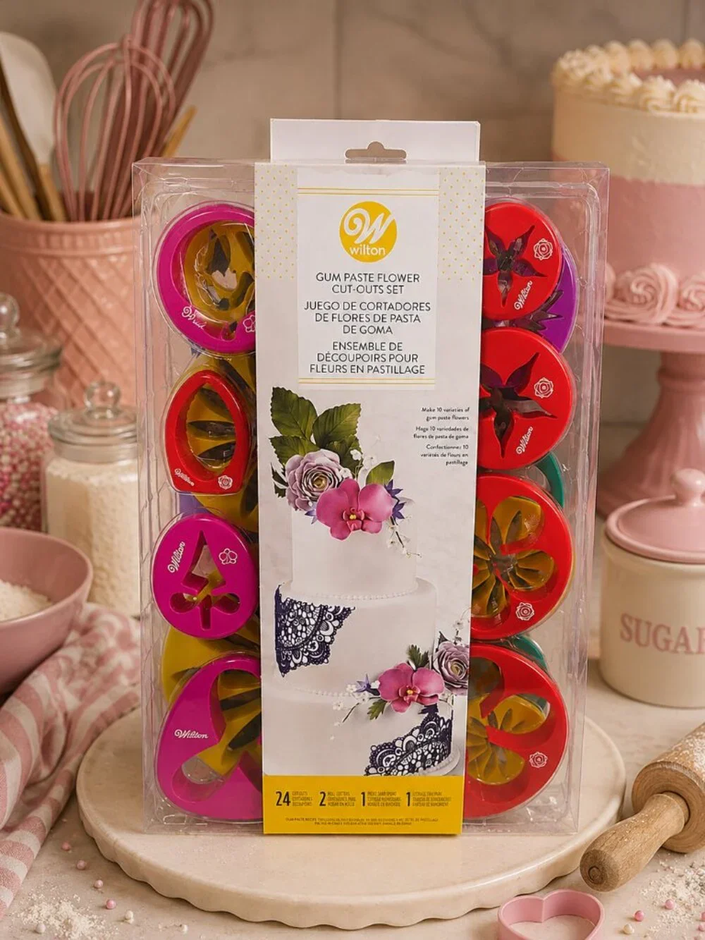Wilton Gum Paste Flower Cut-Outs Set 24 Pc Cake Decorating Kit NEW NIP